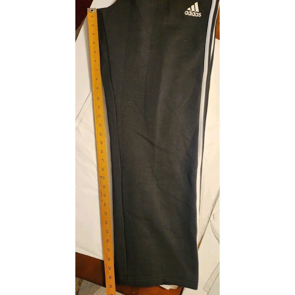 Adidas Essentials 3-Stripes Open Hem Fleece Pants Men XLT Black